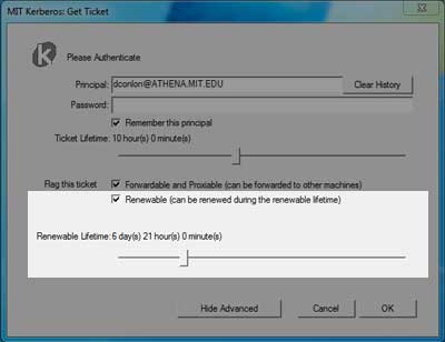 Ticket renewable lifetime check box and slider