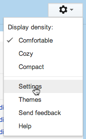 Gear menu