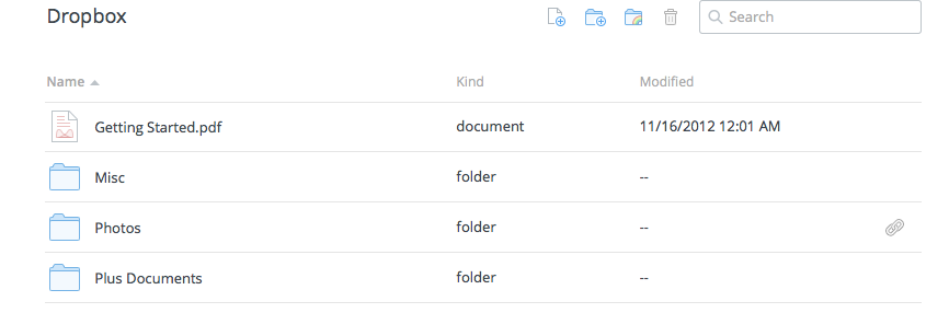 Sample Dropbox Dashboard