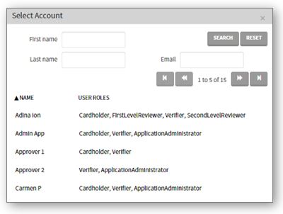 Search for user with first/last name or email.