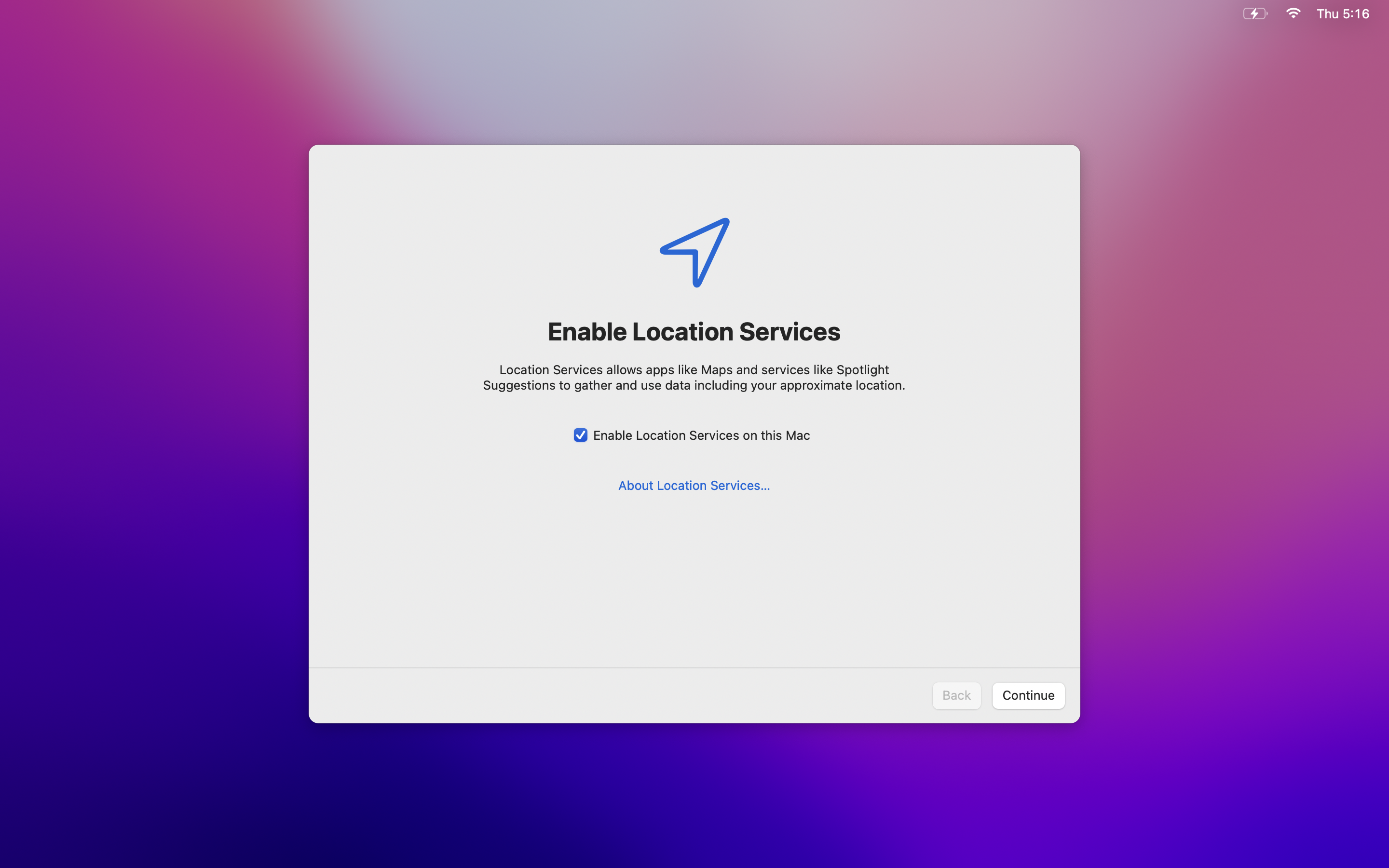 Enable Location Services