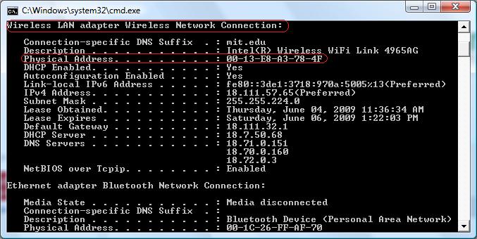Wireless IP configuration